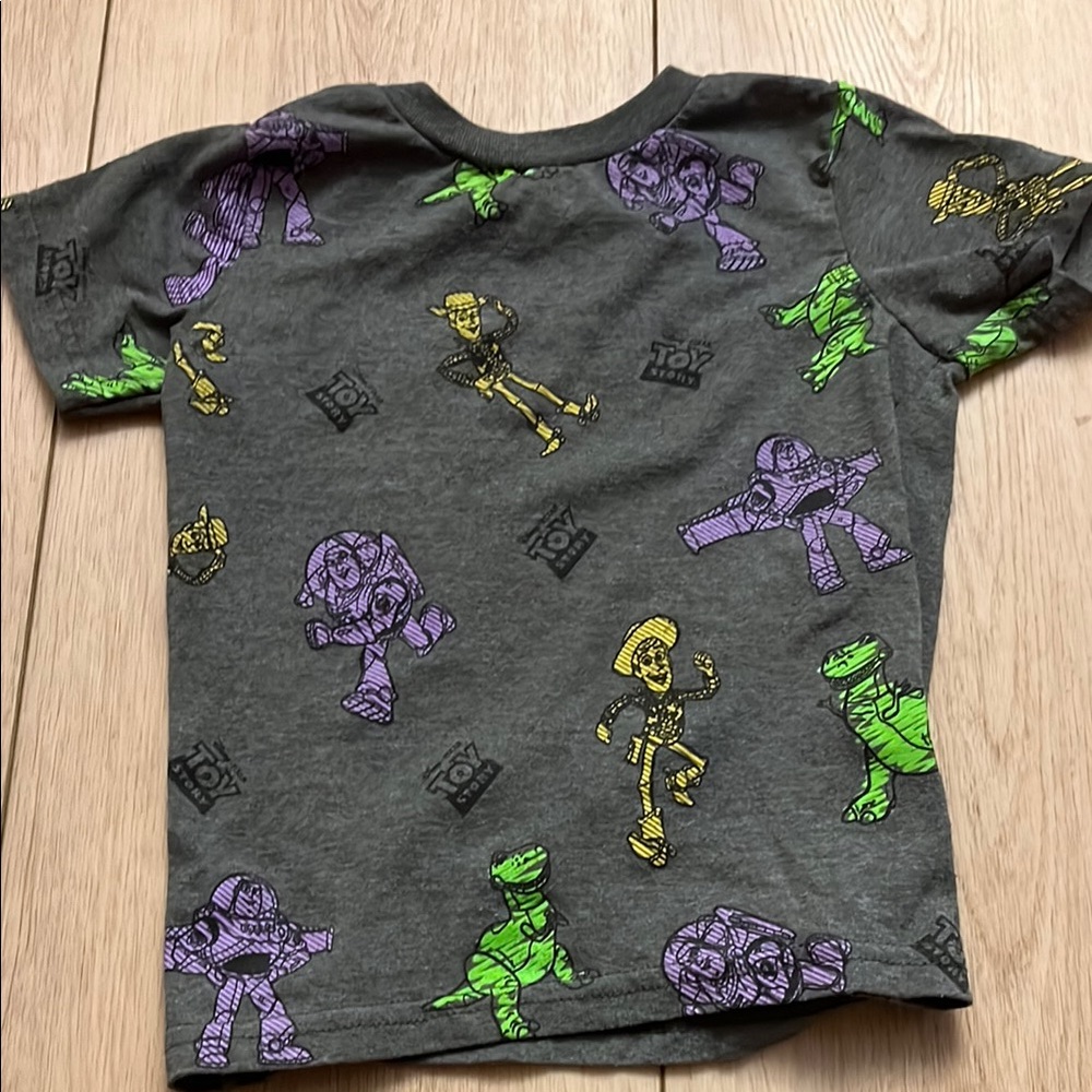 Disney Gray and Green Short Sleeve Tee with Dinosaur Print